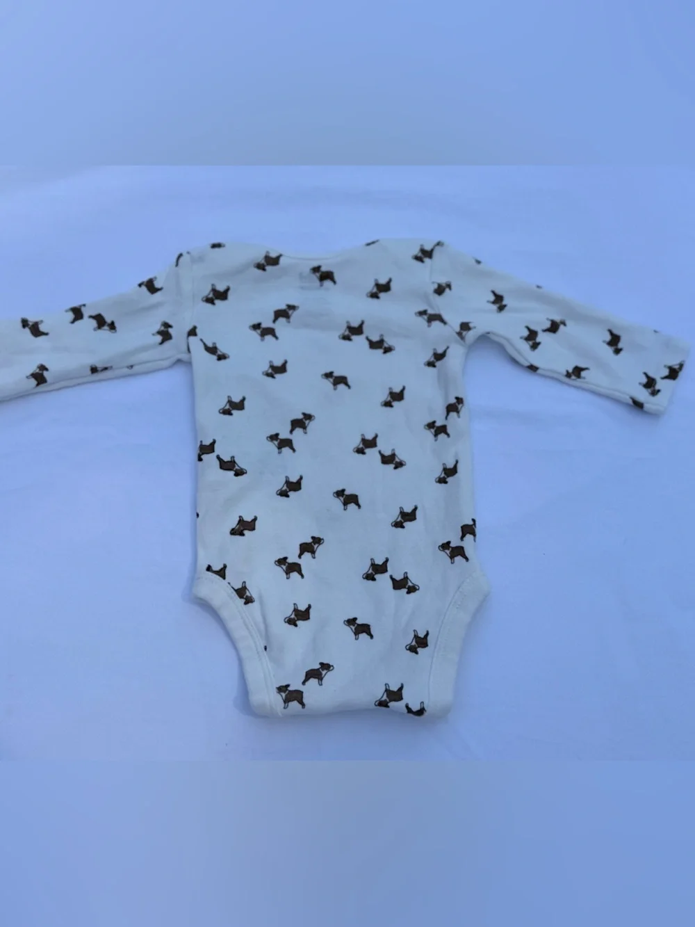 NEWBORN Carter's Brown, Cream & White Striped and Fox Print Baby Bodysuits